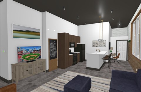 Floor plan for 1 bed, 1 bath, 871 sqft